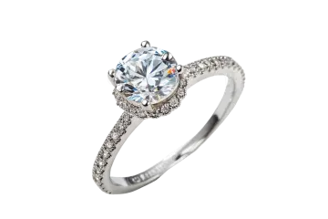 a white gold engagement ring with diamonds