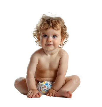 a baby sitting on the floor with a toy