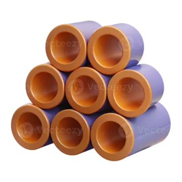 a pile of orange plastic pipes