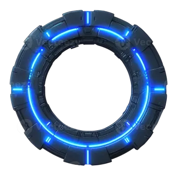 a circular light ring with blue leds
