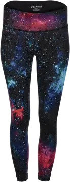 a woman's leggings with colorful galaxy print