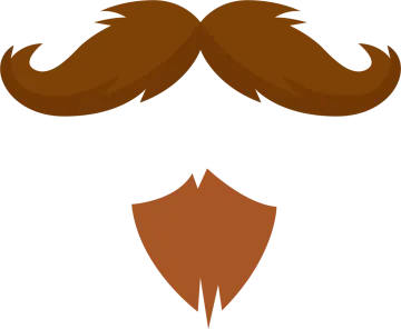 a brown mustache and a red beard