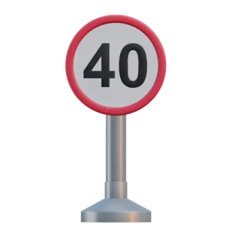 a road sign with the number 40 on it