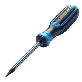 a blue and black pen with a white background