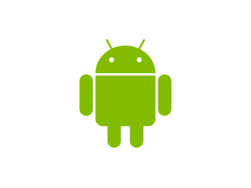a green android logo on a white background