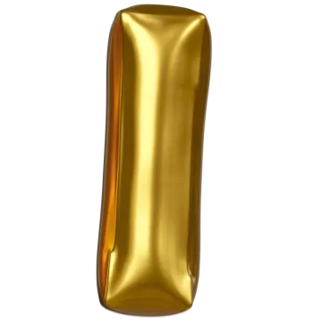 a gold foil bottle on a white background