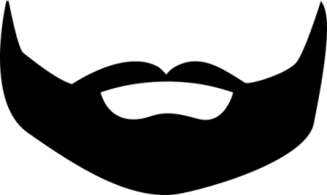 a black and white silhouette of a beard