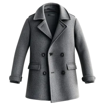a grey coat on a white background