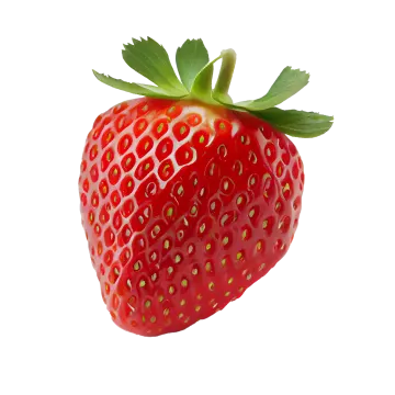 a strawberry on a white background