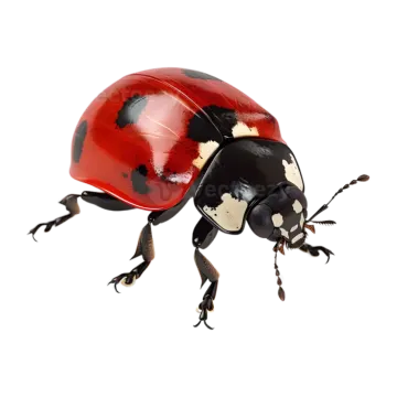 a ladybird beetle on a white background