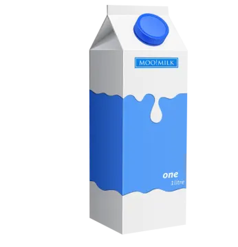 a carton of milk on a white background