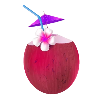 a coconut with a star on top of it