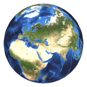 the earth with a white background