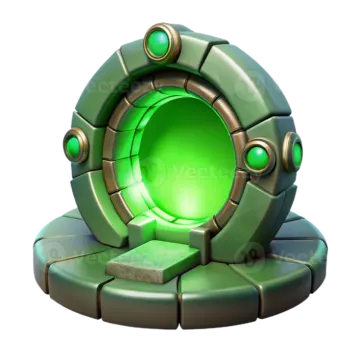an image of a green portal on a white background