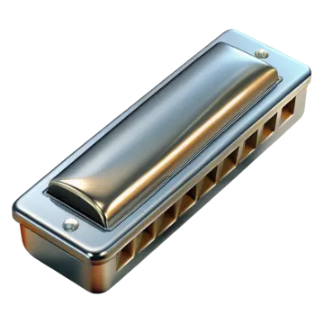 a harmonica on a white background