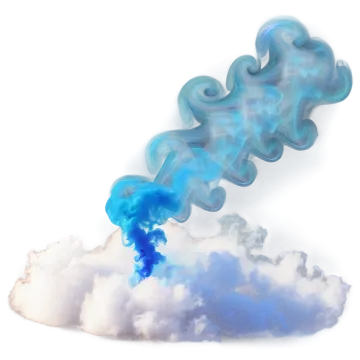 blue smoke coming out of a cloud