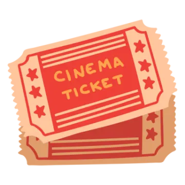 a cinema ticket with the word cinema
