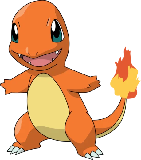 a cartoon of a red and yellow pokemon