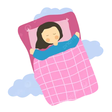 a girl sleeping in bed with her head on the pillow