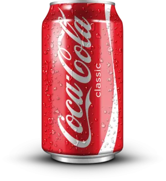 a can of coca cola on white background