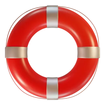 a red and white life ring