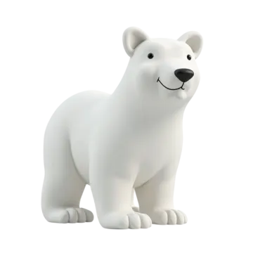 a small white polar bear toy on a white background