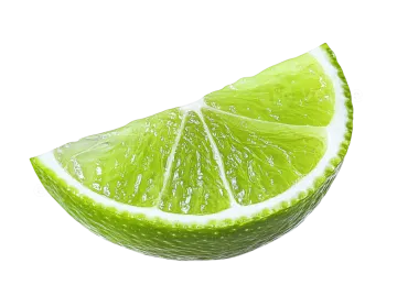 a slice of lime on a white background