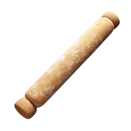 a wooden rolling board on a white background