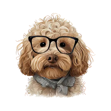 a dog with glasses and a bow tie