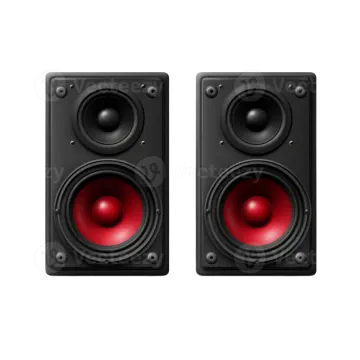 two speakers on a white background
