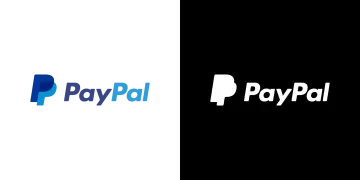 a black and white logo for paypal
