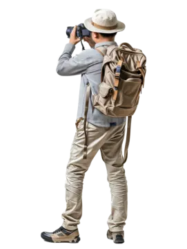 a man with a backpack on his back