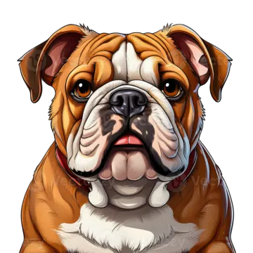 an illustration of a bulldog dog