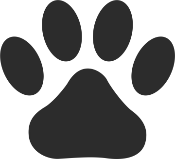 a black and white paw print