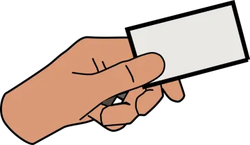 a hand holding a business card
