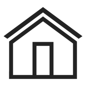 a black and white icon of a house