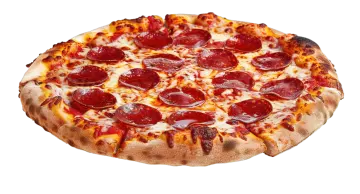 a pizza with pepperoni and cheese on it