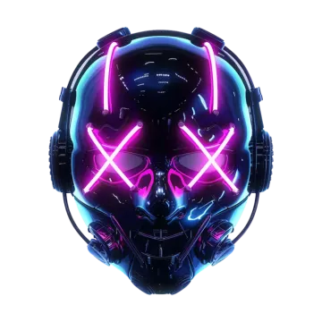 a helmet with neons on it