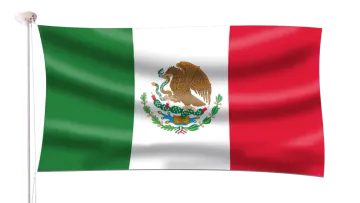a mexican flag on a white background