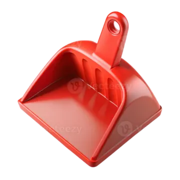 a red snow shovel on a white background