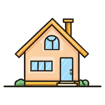 a house with a roof and windows