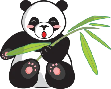 a panda eating bamboo leaves