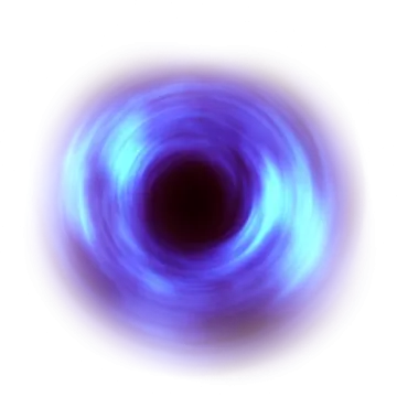 a black hole in the center of a white background