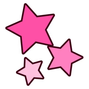 three pink stars on a white background