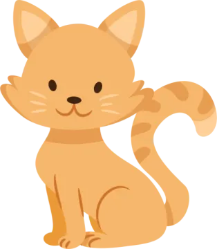a cartoon cat sitting on the floor
