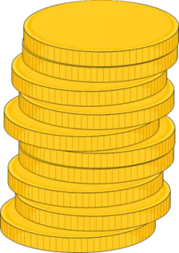 a stack of coins