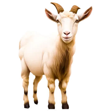 a goat is standing on a white background