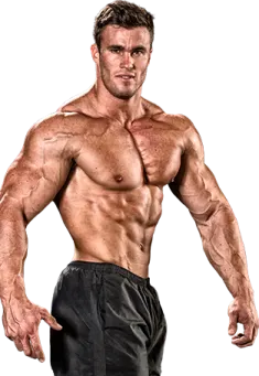 a man with no shirt is posing for the camera