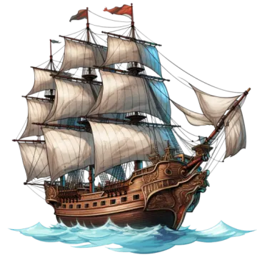 a pirate ship in the ocean