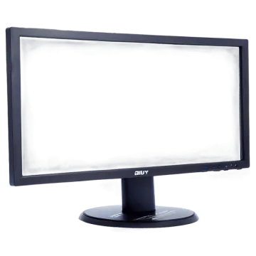 a computer monitor on a white background